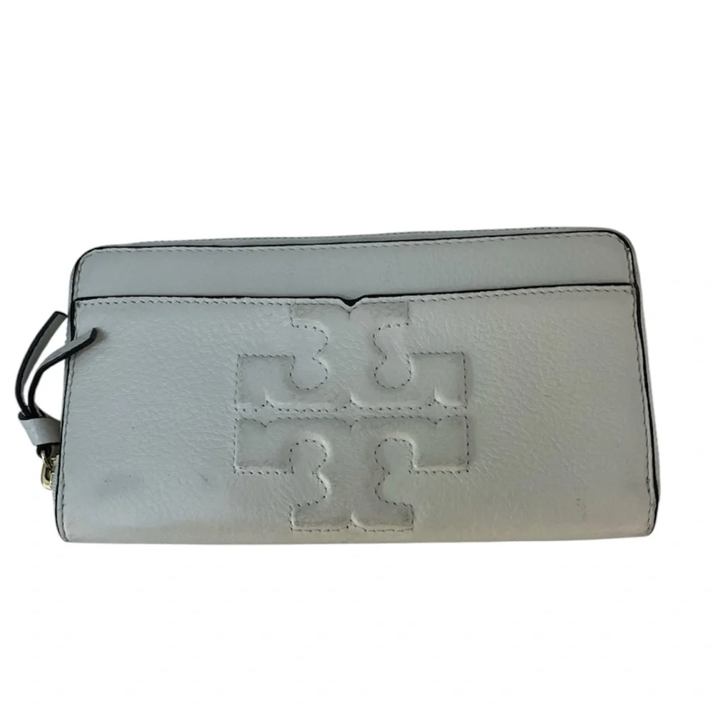 Tory Burch Zip Wallet White Cream